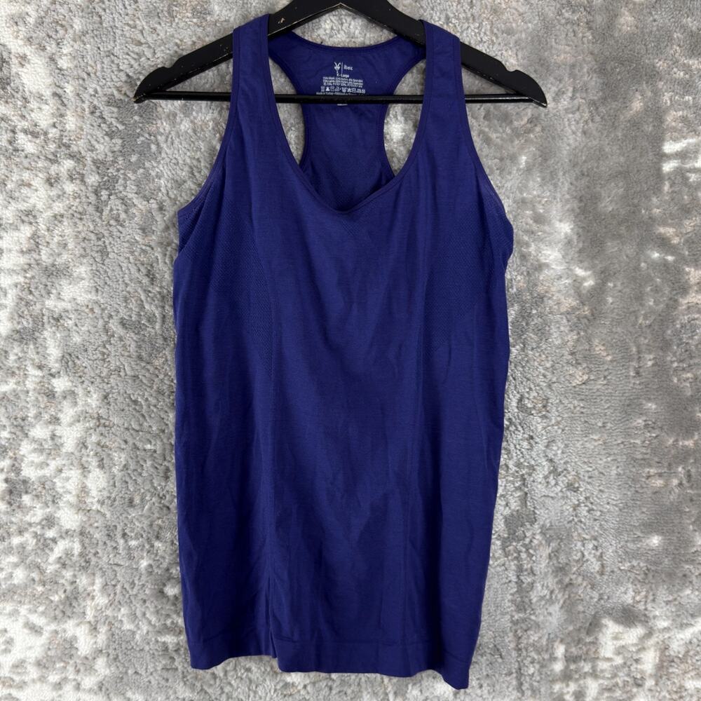 iBex Size XS Wool Stretch Minimalist Tank Top Blue Sleeveless Pullover Casual